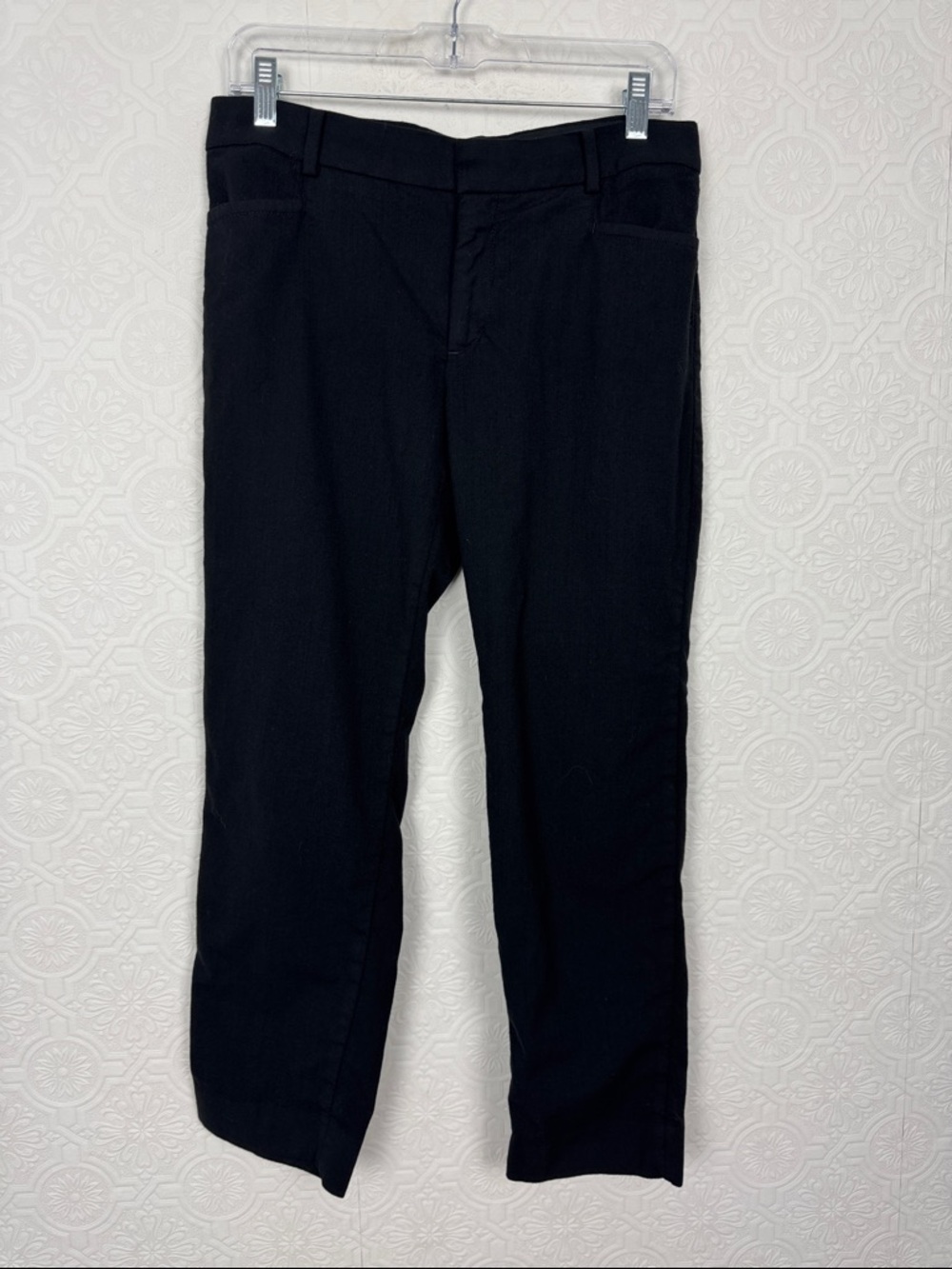Banana Republic Black Ankle Pants Size 4 Wool Blend Tailored Career